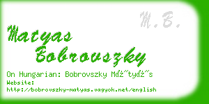 matyas bobrovszky business card